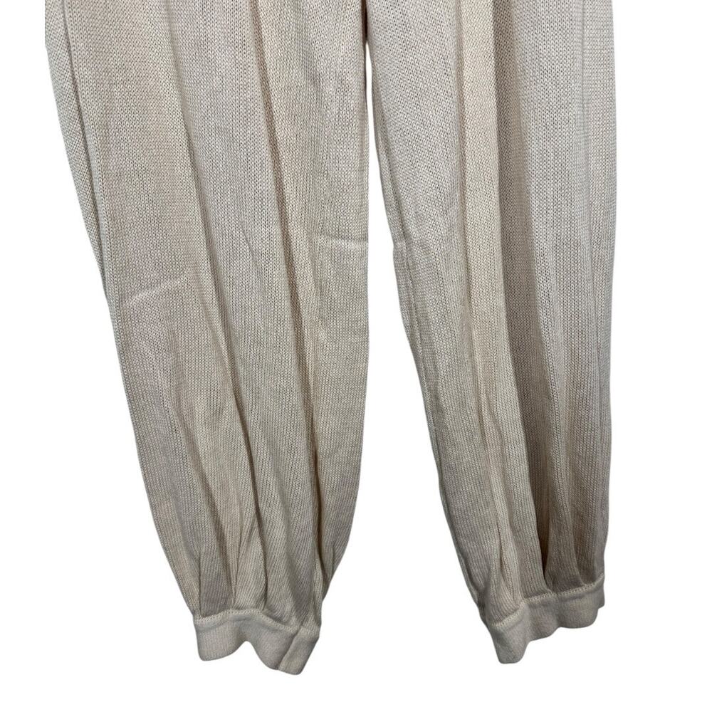 Free People FP Beach Tan Knit Joggers Medium Casual Lounge Pants Boho Loose - Picture 4 of 6